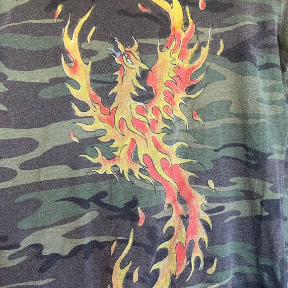Ed Hardy long sleeve Camouflage T-shirt with a Phoenix Rising on the front - Picture 1 of 6